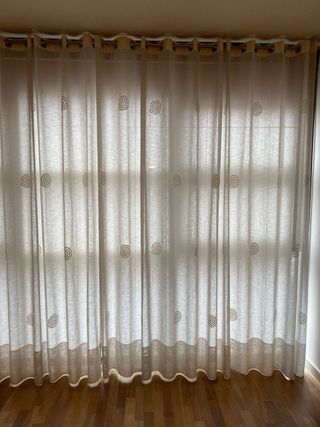 Cortinas comedor/habitación beige y blanco