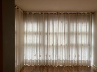 Cortinas comedor/habitación beige y blanco