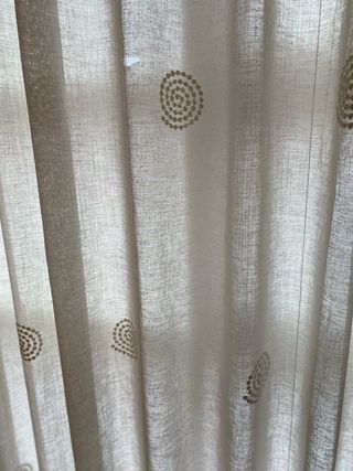 Cortinas comedor/habitación beige y blanco