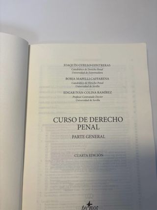 Curso de Derecho penal: Parte General