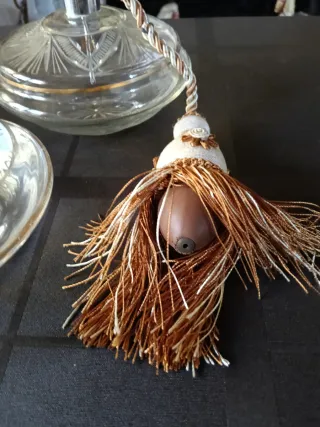 Juego tocador cristal tallado antiguo