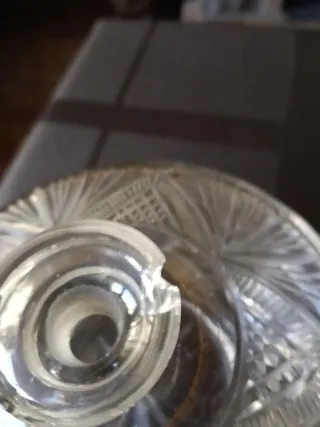 Juego tocador cristal tallado antiguo