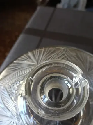 Juego tocador cristal tallado antiguo