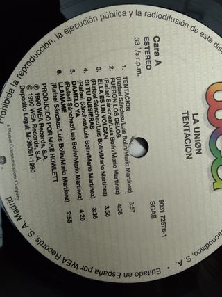 Vinilo La Unión - Tentación