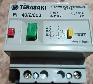 Interruptor Diferencial Terasaki 40A 230V 0,03A