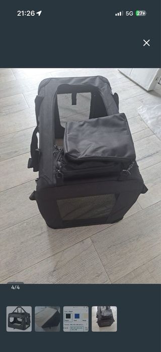 Transportín perro/gato negro y beige