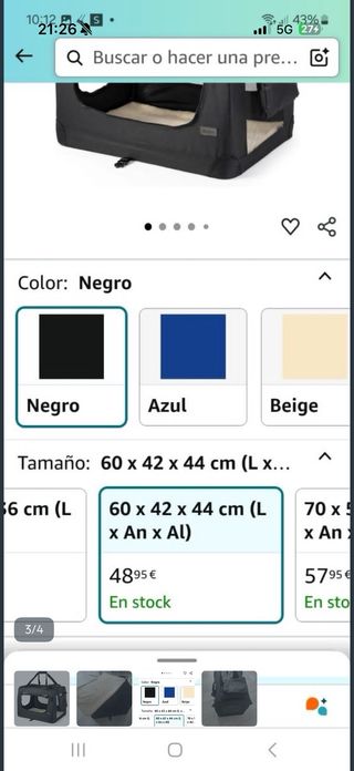Transportín perro/gato negro y beige
