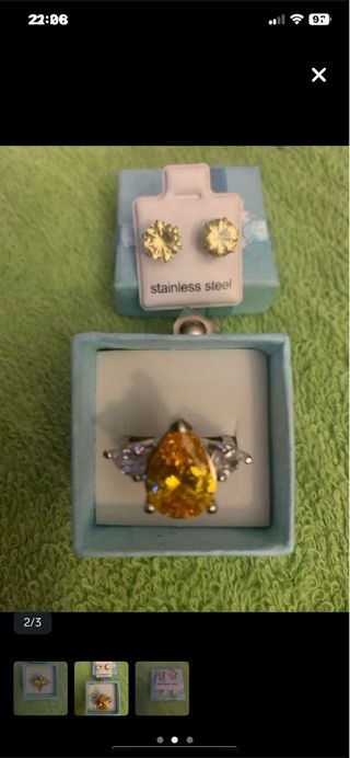 Pendientes y Anillo Plata esterlina nuevos