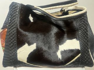 Borsa Cavallino & Pitone Nera Bianca