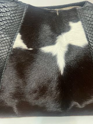 Borsa Cavallino & Pitone Nera Bianca