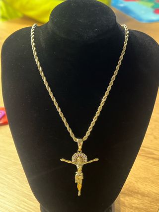 Collar Cruz Jesús Laminado 14K XP 60cm