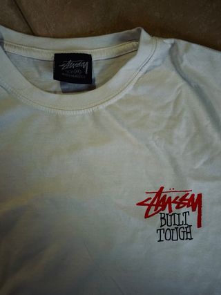 T-shirt Stussy Urso Built Tough Branca