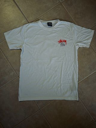 T-shirt Stussy Urso Built Tough Branca
