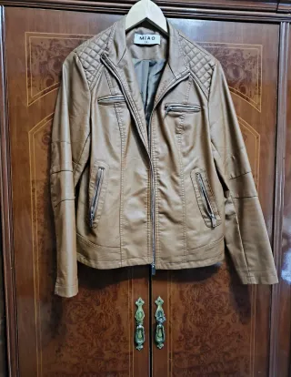 Chaqueta cuero camel MIAO Talla M
