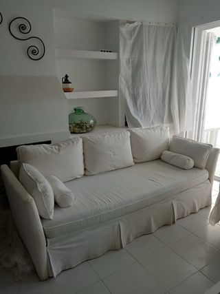 Sofá cama 3 plazas blanco