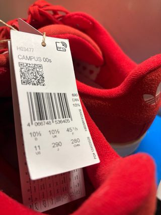 Adidas Campus 00s Rojas Especial enamorados 45 1/3