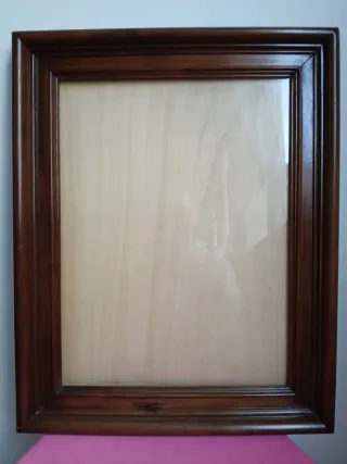 Marco de caoba con cristal