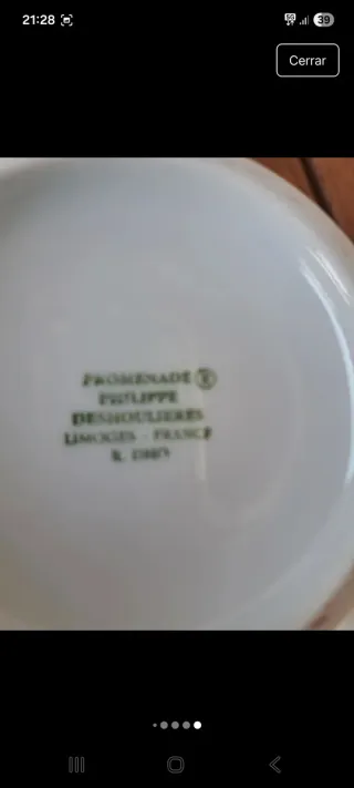 Azucarero Limoges Porcelana Blanco