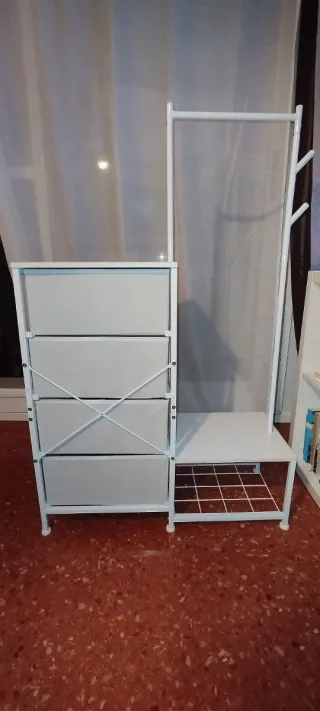 Mueble Blanco 3 en 1 con Colgador