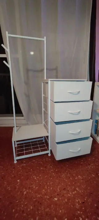 Mueble Blanco 3 en 1 con Colgador