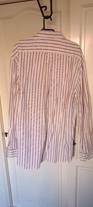 Camisa Rayas Hombre Talla XXL Blanca y Roja