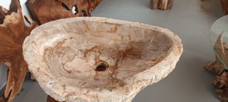 Lavabo de madera petrificada natural