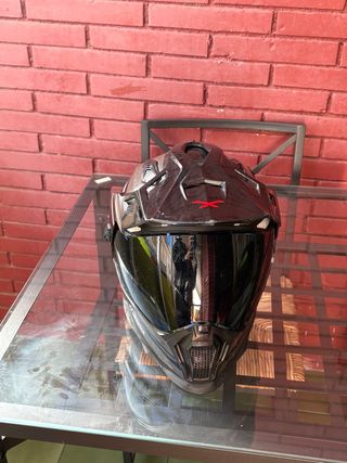 Casco Moto Negro con Visor TALLA S