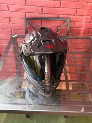 Casco Moto Negro con Visor TALLA S