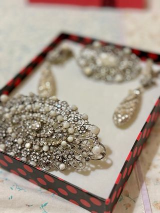 Pendientes Novia Nácar y Swarovski