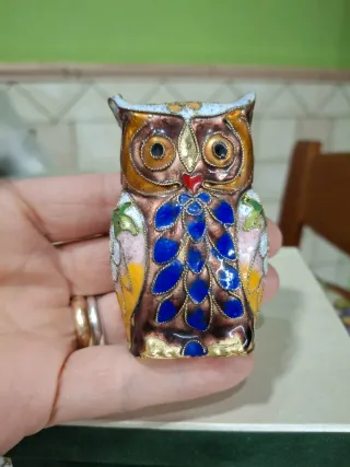 Gufo cloisonné decorativo