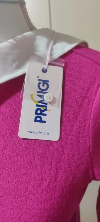 Maglia Primigi rosa con colletto bianco