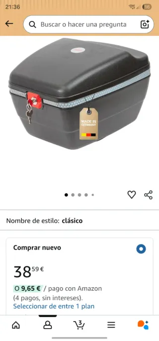 Maletero para moto/bicicleta negro