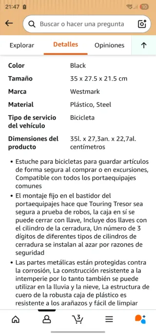 Maletero para moto/bicicleta negro
