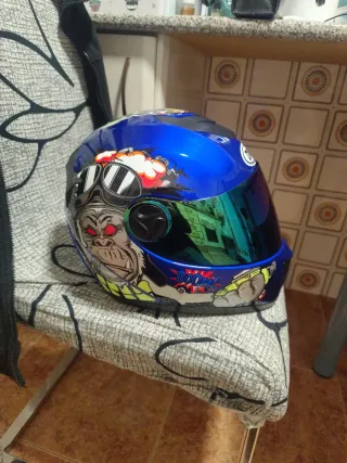 Casco de moto azul DAYN