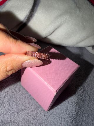 Anillo Swarovski Matrix Baguette Rosa