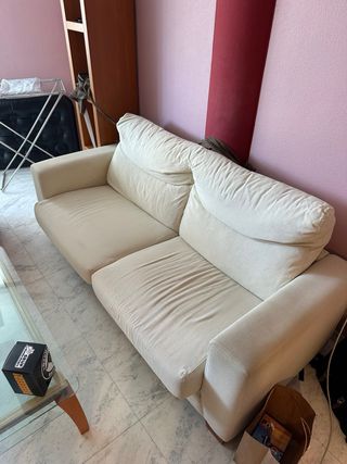 Sofá tapizado crudo 200 cm