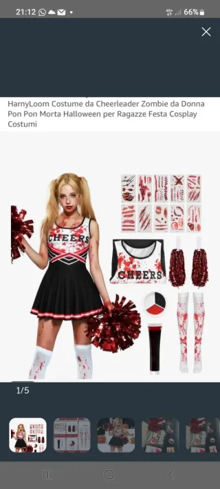 Vestito Carnevale Bambina Zombie + Accessori