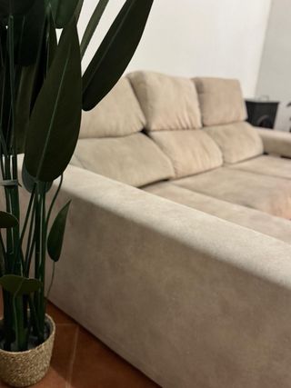 Sofá Chaise Longue Beige (Poco Uso)