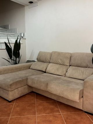 Sofá Chaise Longue Beige (Poco Uso)