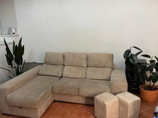 Sofá Chaise Longue Beige (Poco Uso)