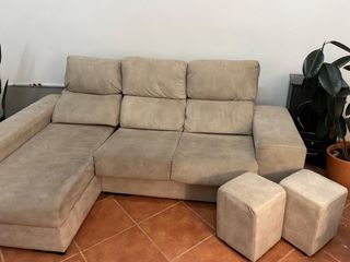 Sofá Chaise Longue Beige (Poco Uso)