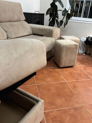 Sofá Chaise Longue Beige (Poco Uso)