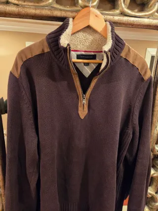 Suéter Tommy Hilfiger 1/4 Zip Marrón