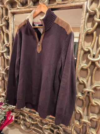 Suéter Tommy Hilfiger 1/4 Zip Marrón