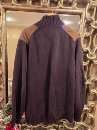 Suéter Tommy Hilfiger 1/4 Zip Marrón