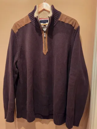 Suéter Tommy Hilfiger 1/4 Zip Marrón