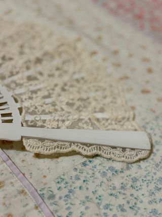 Abanico Novia Encaje Blanco Roto