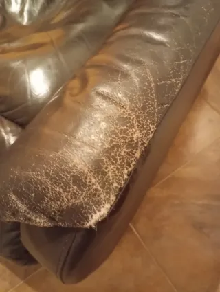 Sillón relax reclinable de piel marrón