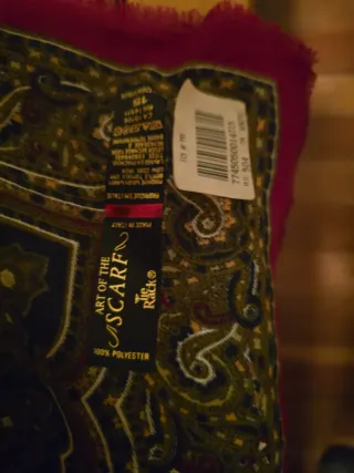 Vintage Pañuelo-Bufanda Cachemira Poliéster