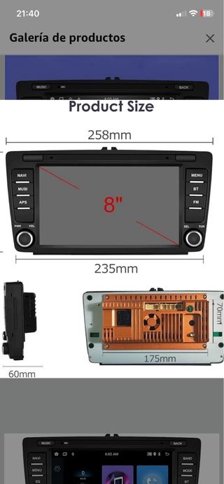 Pantalla CarPlay 8” Skoda Octavia